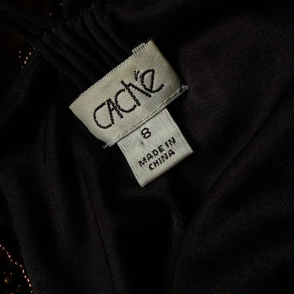 Cache Black Maxi Dress with Bronze Embellishment - Picture 6 of 7